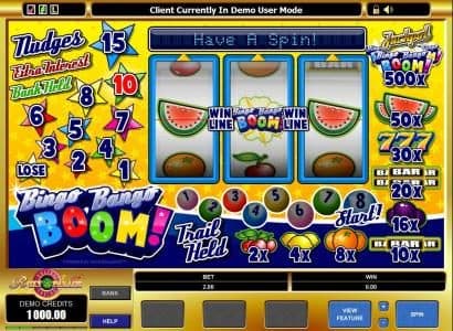 main game board featuring 3 reels and 1 payline