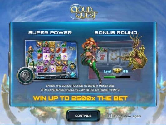 game features include - Super Power and Bonus Round. Enter the bonus rounds to defeat monsters. Gain experience and level up to reach higher ranks. Win up to 2500x the bet!