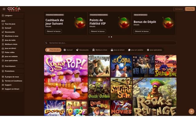 CoCoa home screen