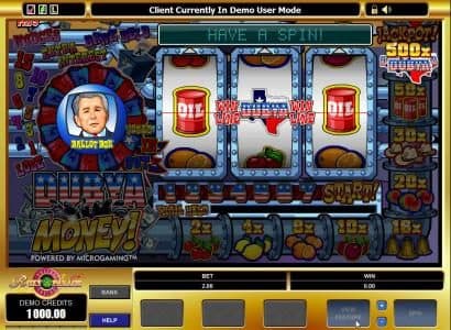 main game board featuring 3 reels and one pay line