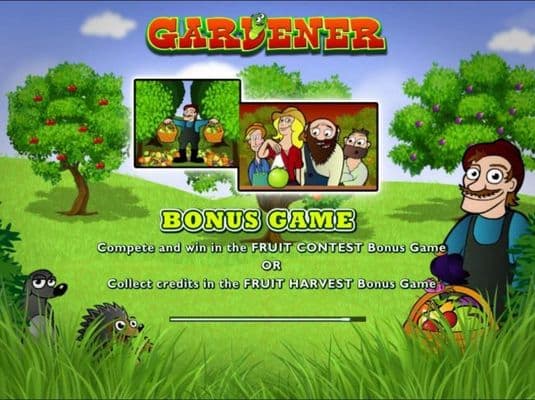 Game features include: Bonus Game - Compete and win in the Fruit Contest bonus game or Collect credits in the Fruit Harvest bonus game.