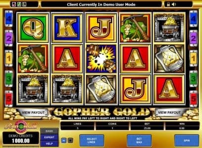 main game board featuring 5 reels and 5 paylines