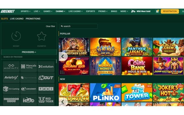 Greenbet Casino screenshot