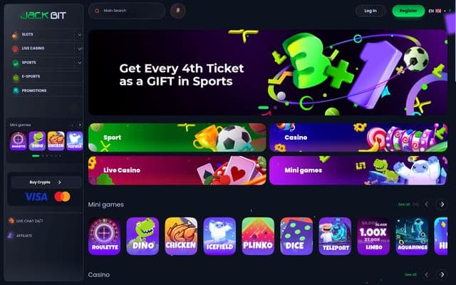 Jackbit home screen