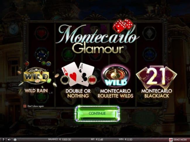 Game feature include: 40 Paylines, Wild Rain, Double or Nothing, Roulette Wilds and Blackjack Mini Bonus Game