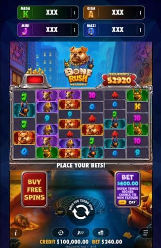 Bone Rush Megaways Oranje Jackpot screenshot 1