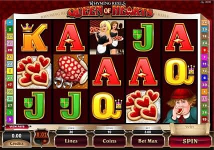 Main game board featuring five reels and 30 paylines with a $2,000 max payout