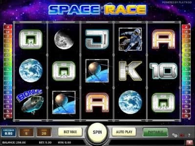 main game board featuring five reels, twenty paylines and a 5000x max payout