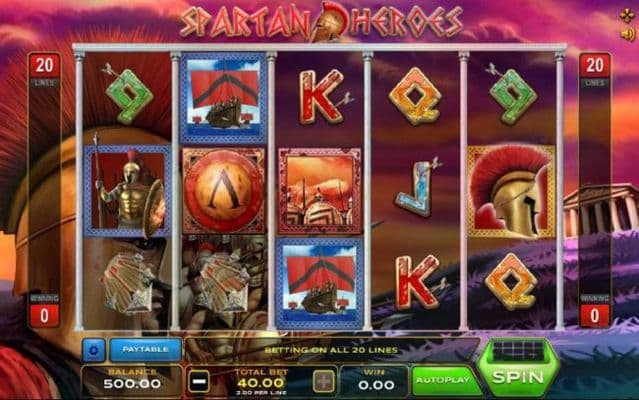Main game board featuring five reels and 20 paylines with a $8,000 max payout