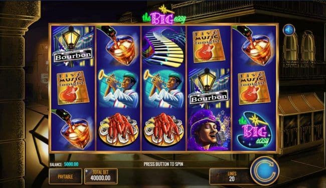 Main game board featuring five reels and 20 paylines with a $25,000,000 max payout.