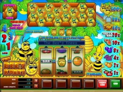 standard main game board featuring 3 reels and one payline