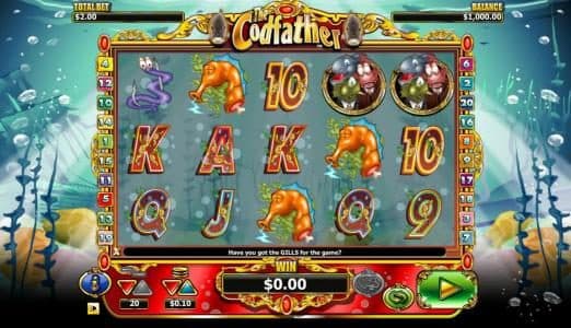main game board featuring five reels and 25 paylines